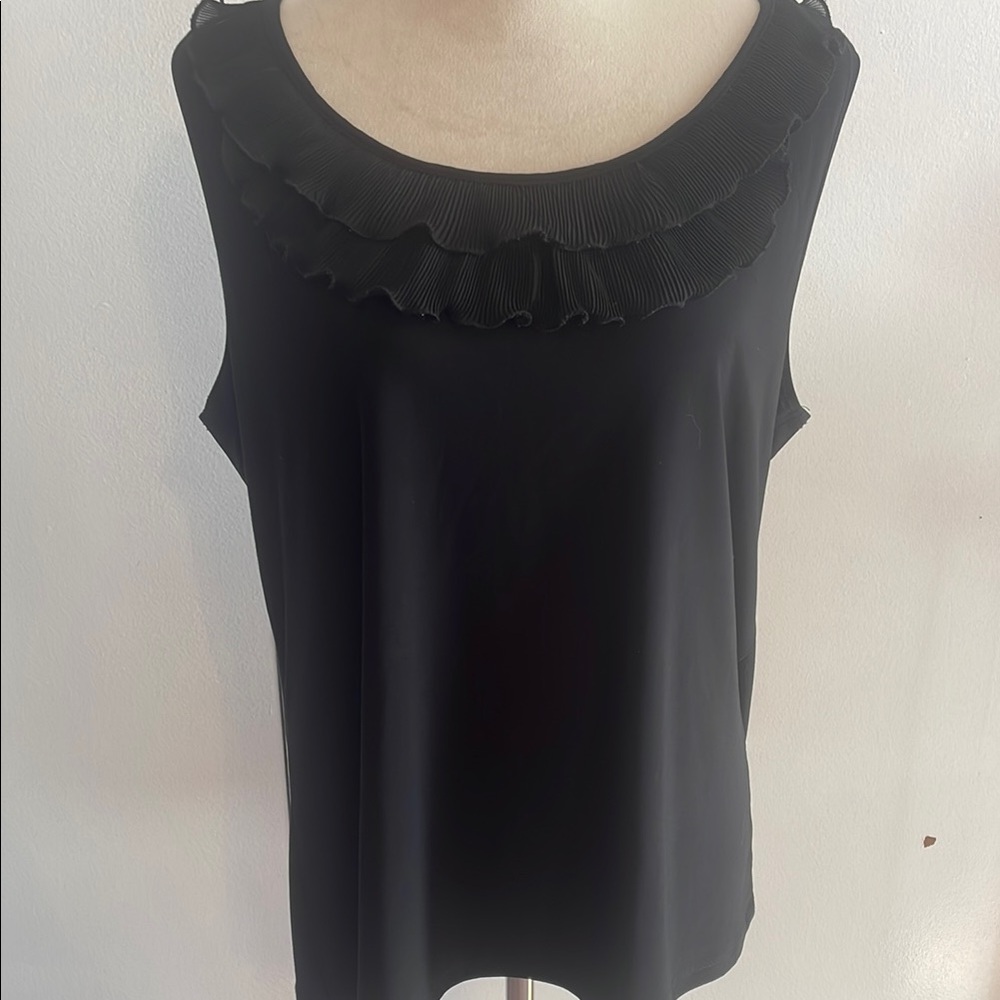 Black Ruffled Women's Top